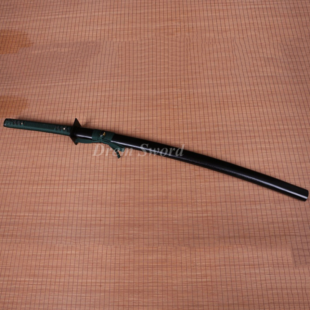 Clay tempered T10 steel handmade katana japanese samurai sword full tang sharp battle ready Shinogi-Zukuri black