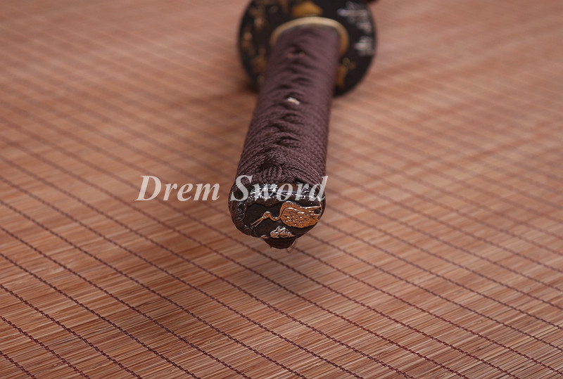 High quality Clay tempered T10 steel japanese samurai katana sword CHOJI hamon full tang battle ready sharp Shinogi-Zukuri brown