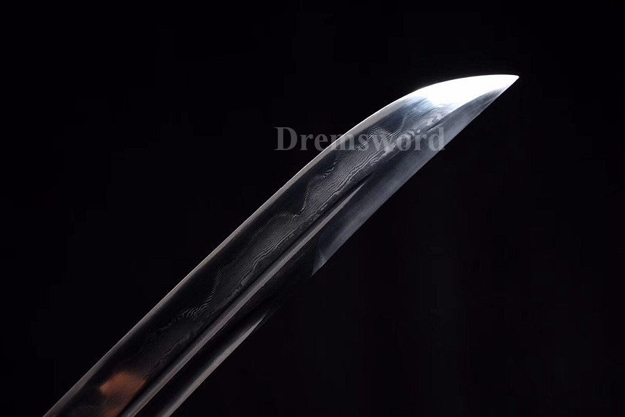 Hand forge folded steel clay tempered Chinese tai ji Sword 太极刀 battle ready Hira Zukuri Black O-KISSAKI