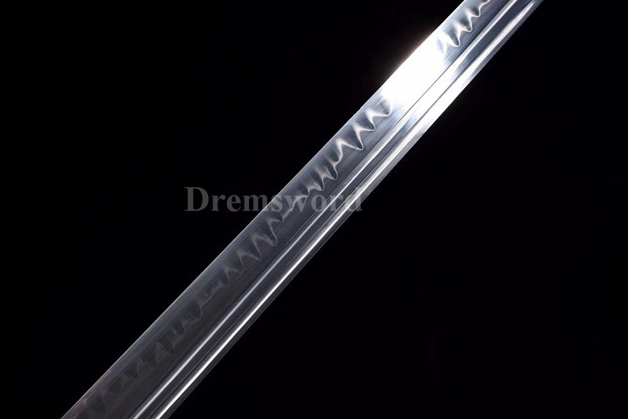 Hand forge T10 steel clay tempered Chinese Saber Sword 斩马刀 battle ready sharp Hira-Zukuri Black