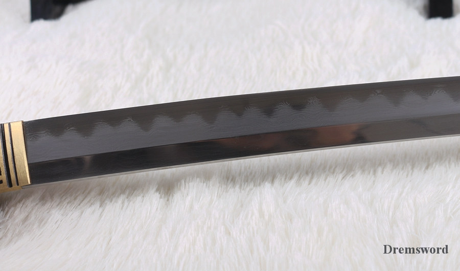Top Quality Hand Forged Japanese Folded Steel Clay Tempered Blade Tachi sword Razor Sharp Shinogi-Zukuri Black
