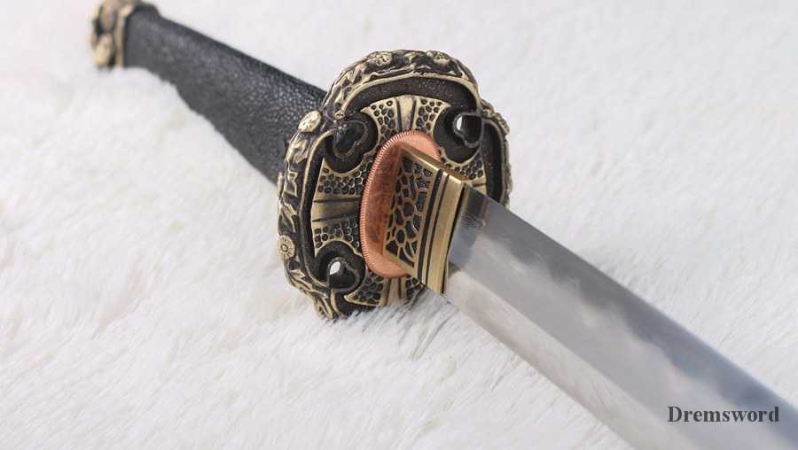Top Quality Hand Forged Japanese Folded Steel Clay Tempered Blade Tachi sword Razor Sharp Shinogi-Zukuri Black