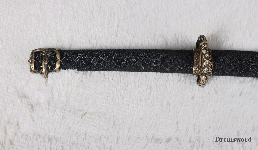 Top Quality Hand Forged Japanese Folded Steel Clay Tempered Blade Tachi sword Razor Sharp Shinogi-Zukuri Black