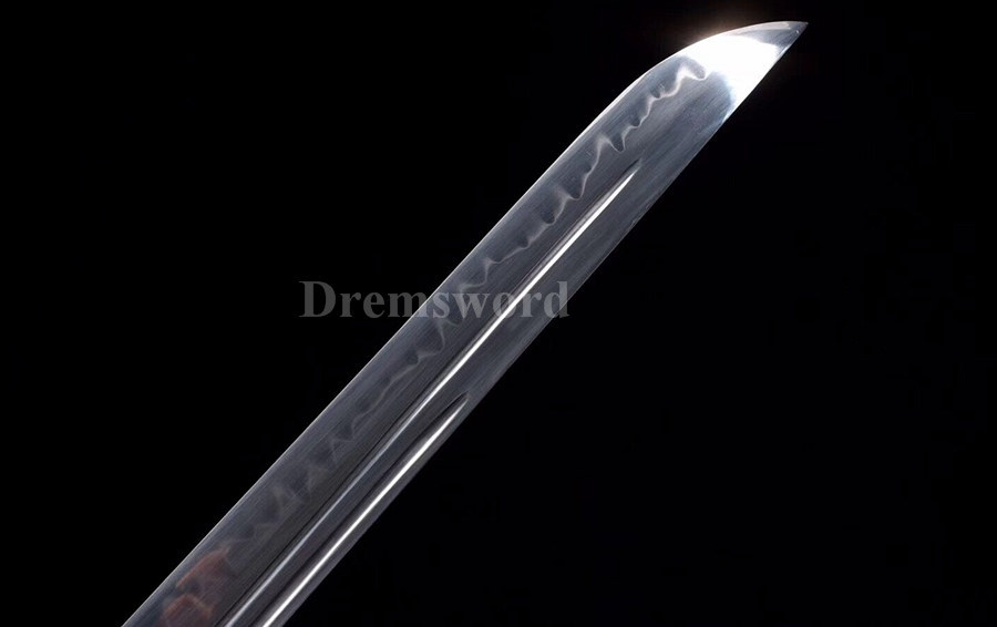 Hand forge T10 steel clay tempered Chinese Saber Sword 斩马刀 battle ready sharp Hira-Zukuri Black