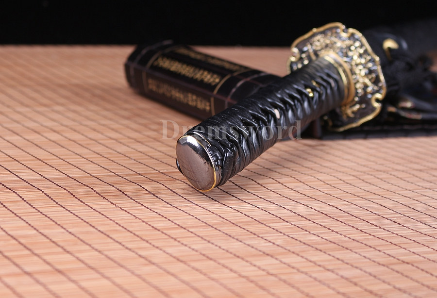 Battle ready hand forged 1095 high carbon steel katana japanese samurai sword full tang Shinogi-Zukuri black