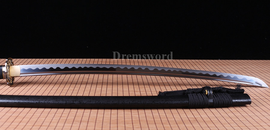 Battle ready hand forged 1095 high carbon steel katana japanese samurai sword full tang Shinogi-Zukuri black