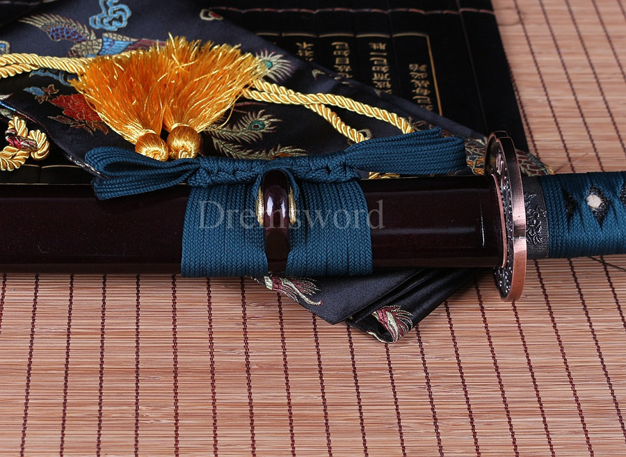 Japanese Samurai Sword Katana 9260 Spring Steel battle ready full tang sharp Shinogi-Zukuri black