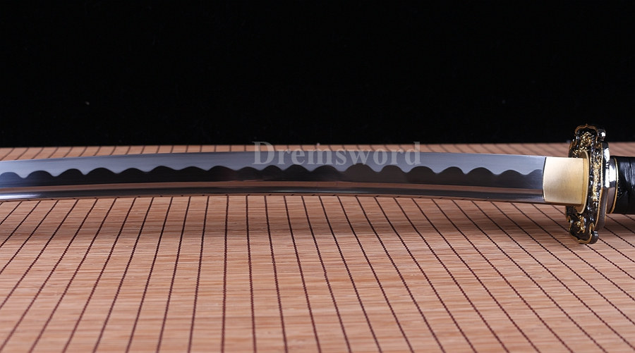 Battle ready hand forged 1095 high carbon steel katana japanese samurai sword full tang Shinogi-Zukuri black