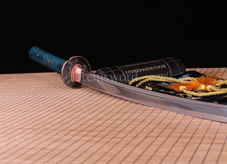 Japanese Samurai Sword Katana 9260 Spring Steel battle ready full tang sharp Shinogi-Zukuri black