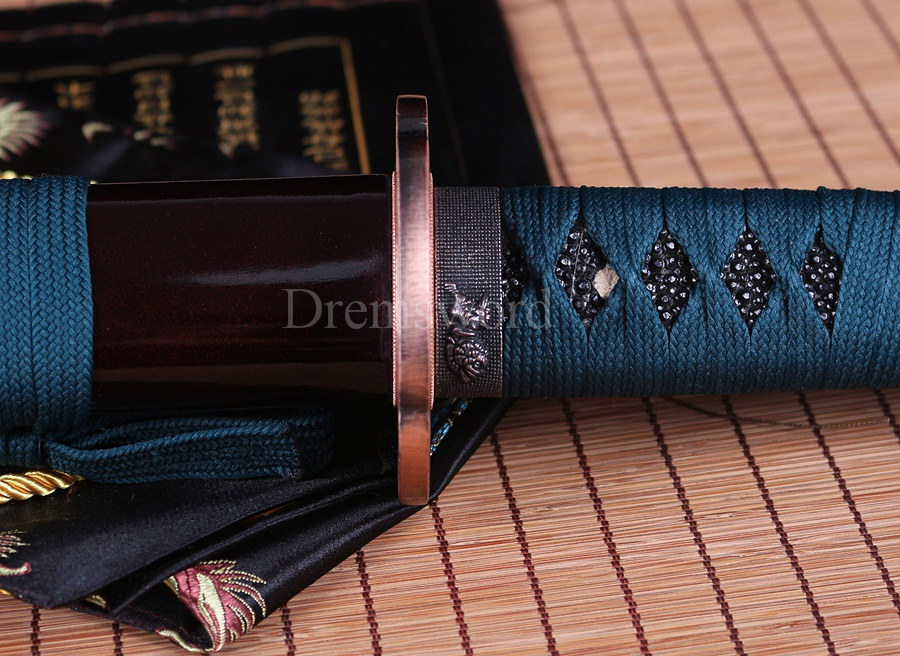 Japanese Samurai Sword Katana 9260 Spring Steel battle ready full tang sharp Shinogi-Zukuri black