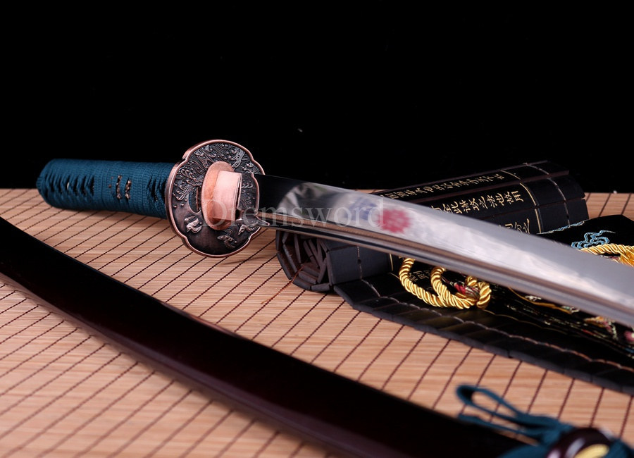 Japanese Samurai Sword Katana 9260 Spring Steel battle ready full tang sharp Shinogi-Zukuri black