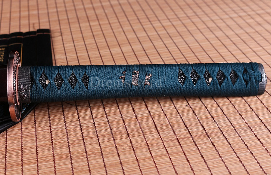 Japanese Samurai Sword Katana 9260 Spring Steel battle ready full tang sharp Shinogi-Zukuri black
