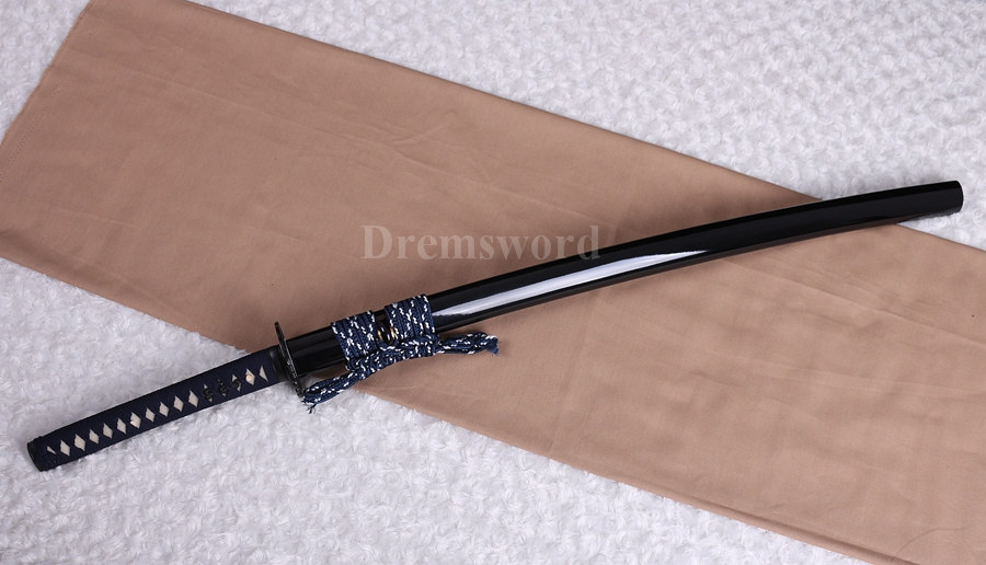 9260 spring steel katana Japanese Samurai Sword sharp full tang blade Battle Ready Shinogi-Zukuri black