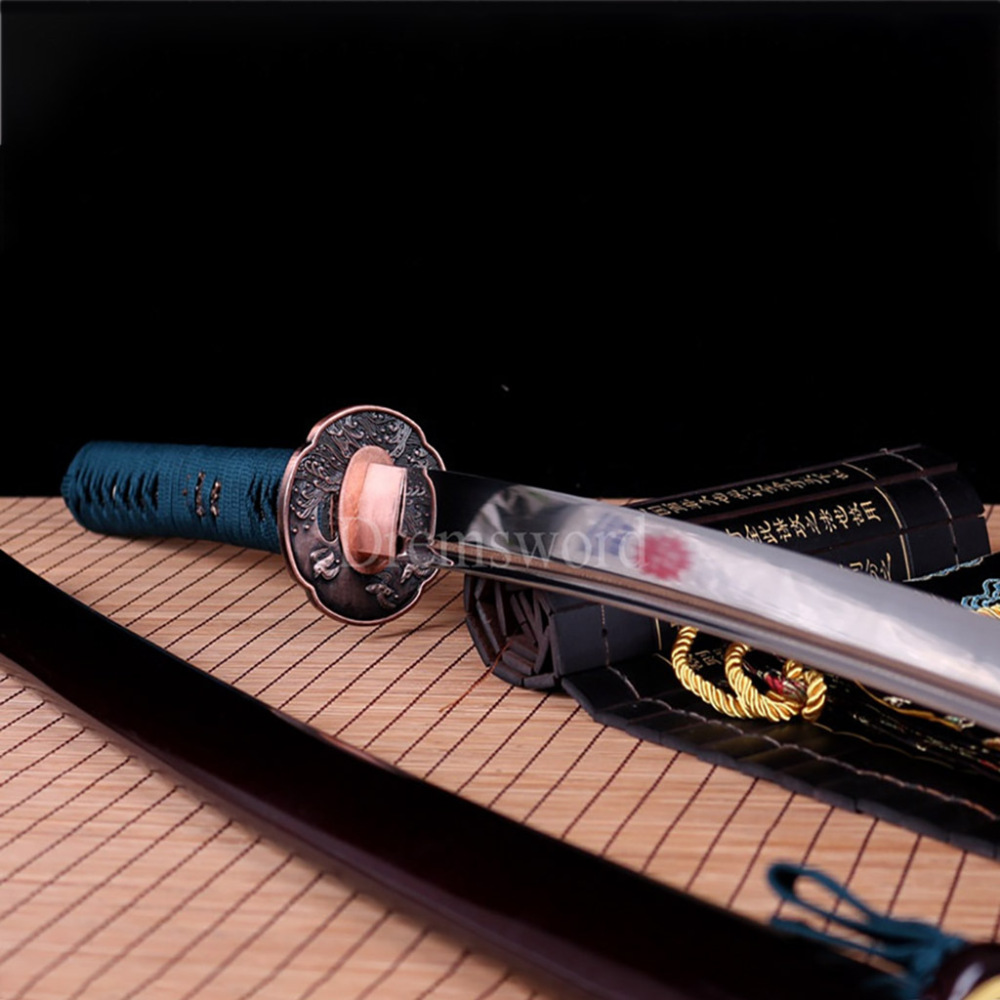 Japanese Samurai Sword Katana 9260 Spring Steel battle ready full tang sharp Shinogi-Zukuri black
