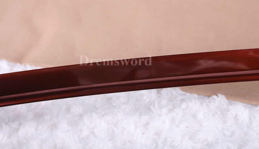 Handmade 1095 high carbon steel red blade katana Japanese Samurai Sword full tang sharp battle ready Shinogi-Zukuri Black & Purple