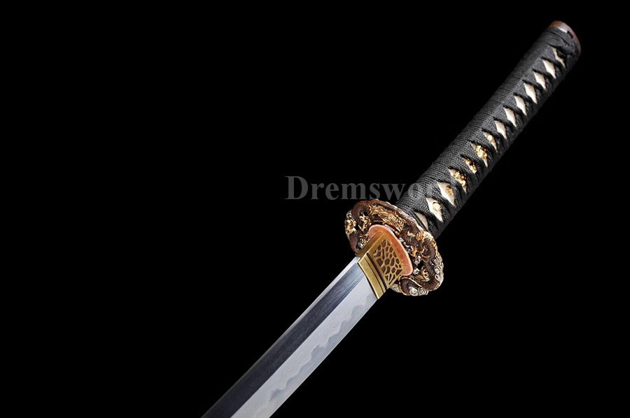 Clay Tempered Hand forged katana Folded Steel Japanese samurai Sword full tang Razor Sharp Shinogi-Zukuri black