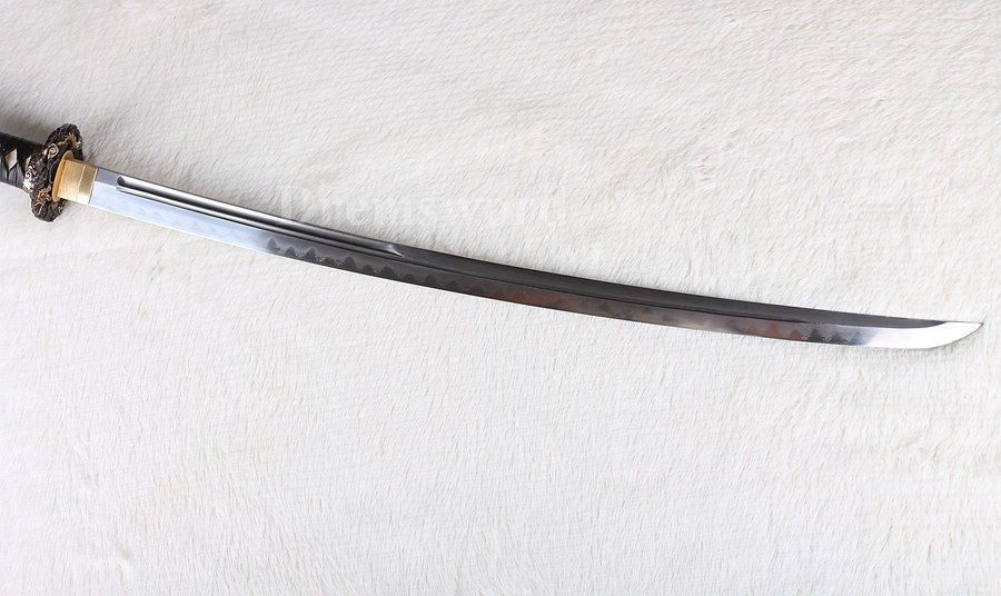 Fully handmade Clay Tempered Folded Steel katana Japanese samurai Sword full tang Unokubi-Zukuri battle ready Razor Sharp black