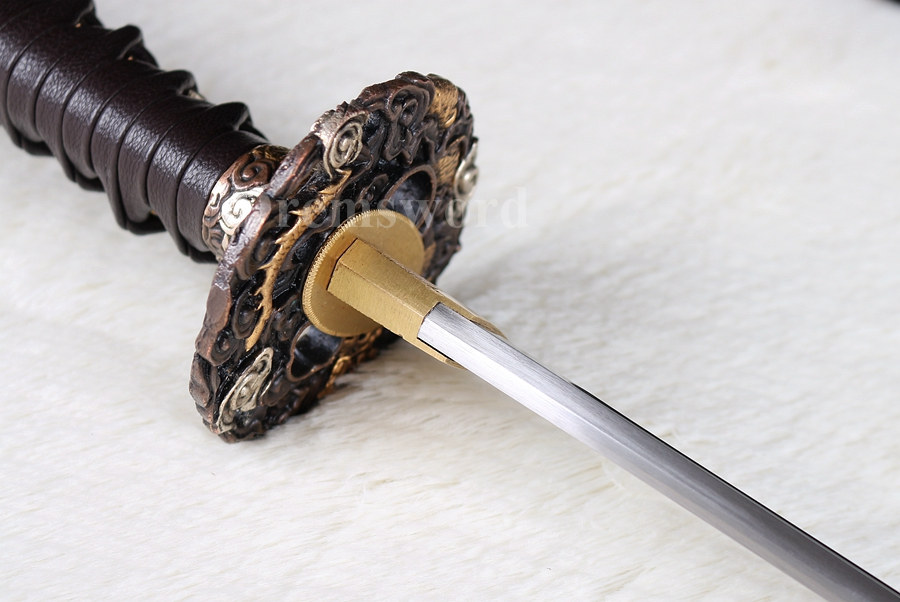 Fully handmade Clay Tempered Folded Steel katana Japanese samurai Sword full tang Unokubi-Zukuri battle ready Razor Sharp black