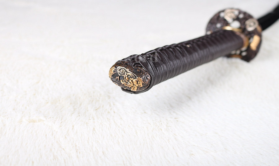 Fully handmade Clay Tempered Folded Steel katana Japanese samurai Sword full tang Unokubi-Zukuri battle ready Razor Sharp black
