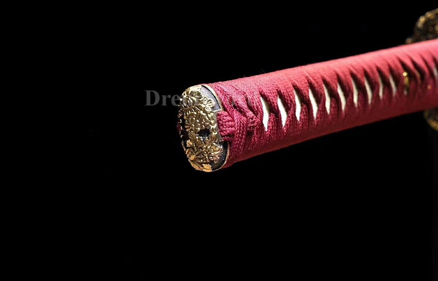 Handmade Clay Tempered folded steel katana Japanese samurai Sword full tang battle ready "Flames"（火焰）hamon Shinogi-Zukuri black