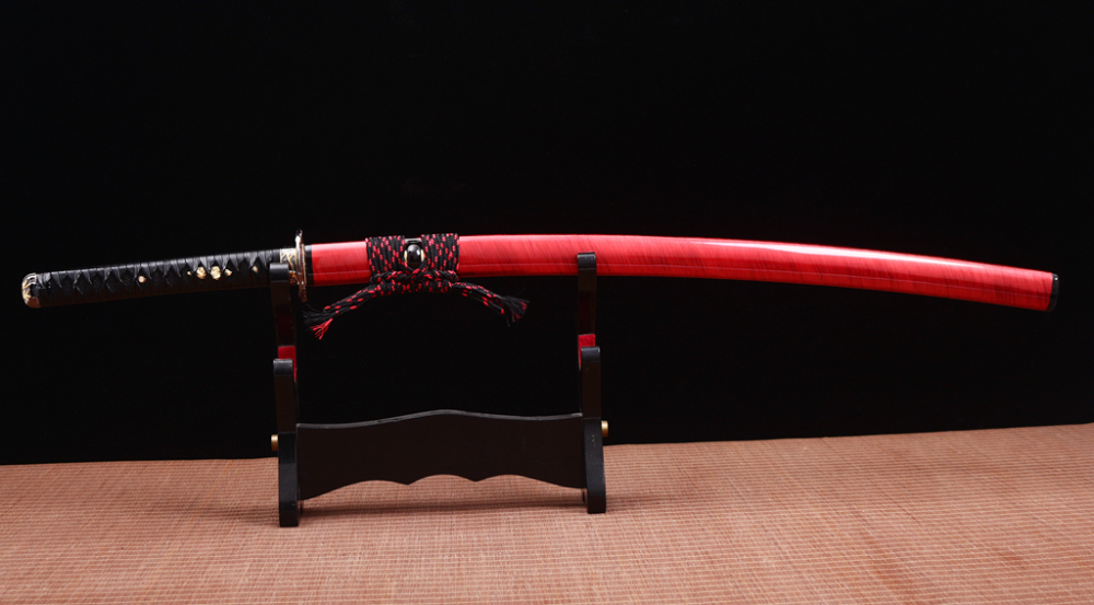 Handmade 9260 Spring Steel Katana Japanese Samurai Sword Sharp Battle Ready Shinogi-Zukuri Red