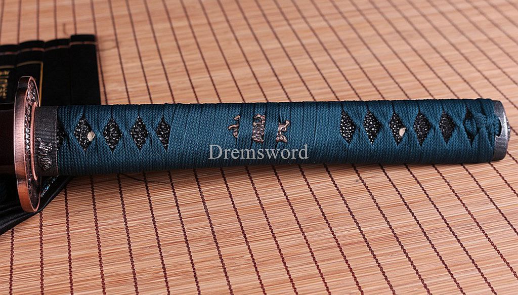 Handmade 9260 Spring Steel Katana Japanese Samurai Functional Sword Full Tang SHINOGI-ZUKURI Blue