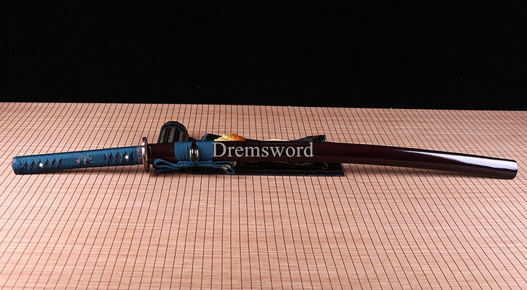 Handmade 9260 Spring Steel Katana Japanese Samurai Functional Sword Full Tang SHINOGI-ZUKURI Blue