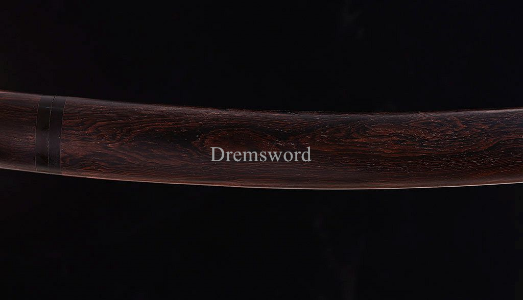 Damascus Folded Steel Shirasaya Tanto Japanese Samurai Sword Sharp Ebony Saya SHINOGI-ZUKURI Brown