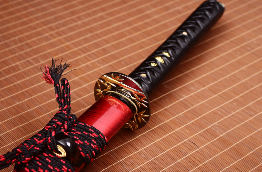 Handmade 9260 Spring Steel Katana Japanese Samurai Sword Sharp Battle Ready Shinogi-Zukuri Red