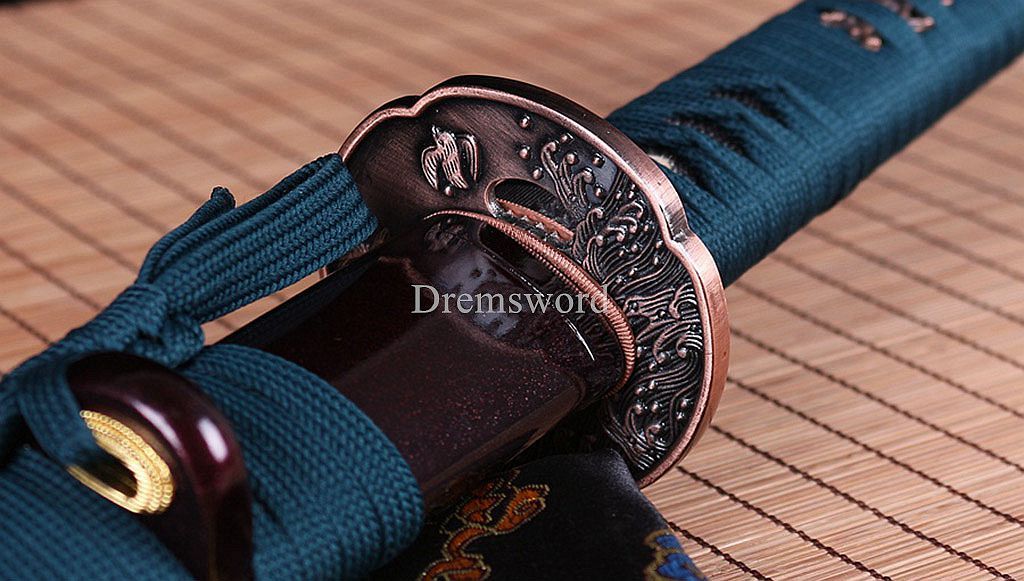 Handmade 9260 Spring Steel Katana Japanese Samurai Functional Sword Full Tang SHINOGI-ZUKURI Blue