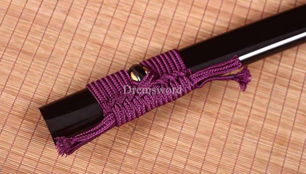 Handmade 9260 Spring Steel Katana Japanese Samurai Sword Sharp Blade Full Tang SHINOGI-ZUKURI Purple