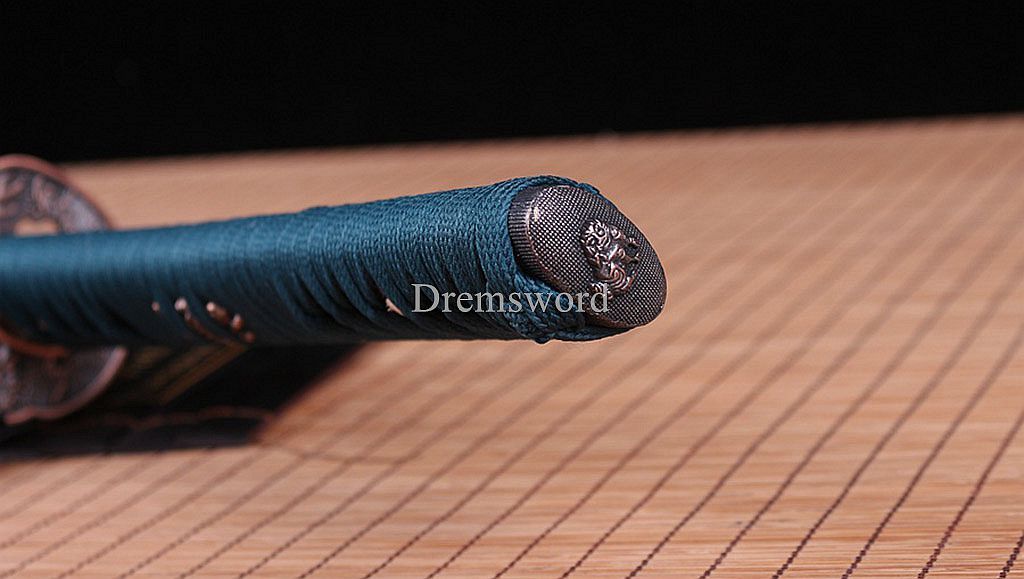 Handmade 9260 Spring Steel Katana Japanese Samurai Functional Sword Full Tang SHINOGI-ZUKURI Blue