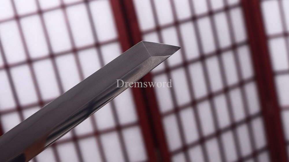 Handmade T10 Steel ClayTempered Tang Dao Traditional Chinese Functional Sword Kamasu Kissaki KIRIHA-ZUKURI battle ready sharp Black