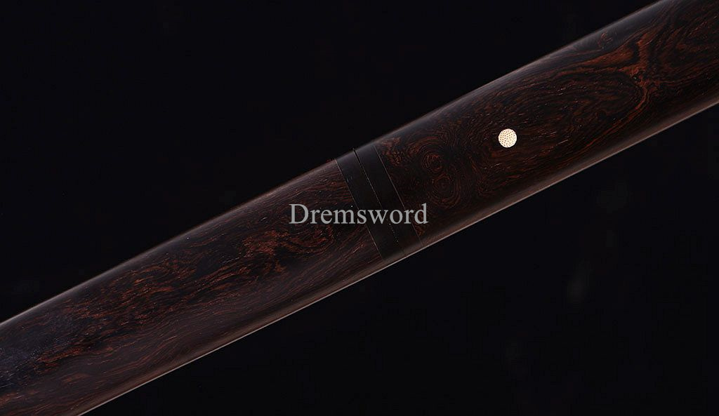 Honsanmai Clay Tempered Shikomizue Japanese Samurai Shirasaya Sword Ebony Saya Kamasu Kissaki KIRIHA-ZUKURI full Tang