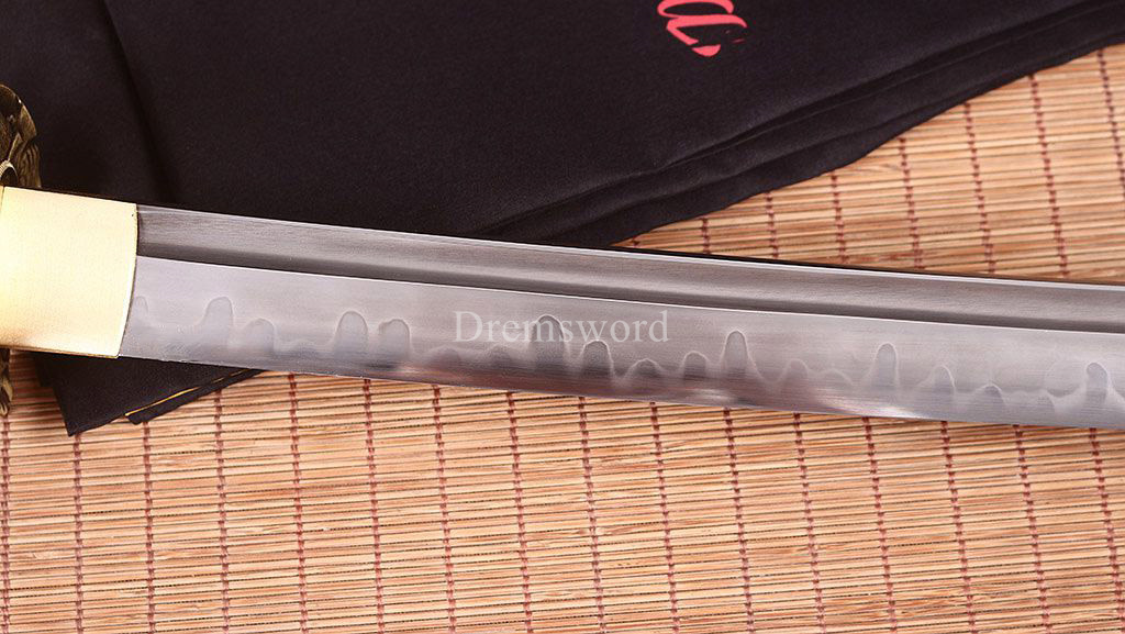 T10 Steel Clay Tempered Abrasive Katana Japanese Samurai Functional Sword Sharp Shinogi-Zukuri battle ready sharp Black