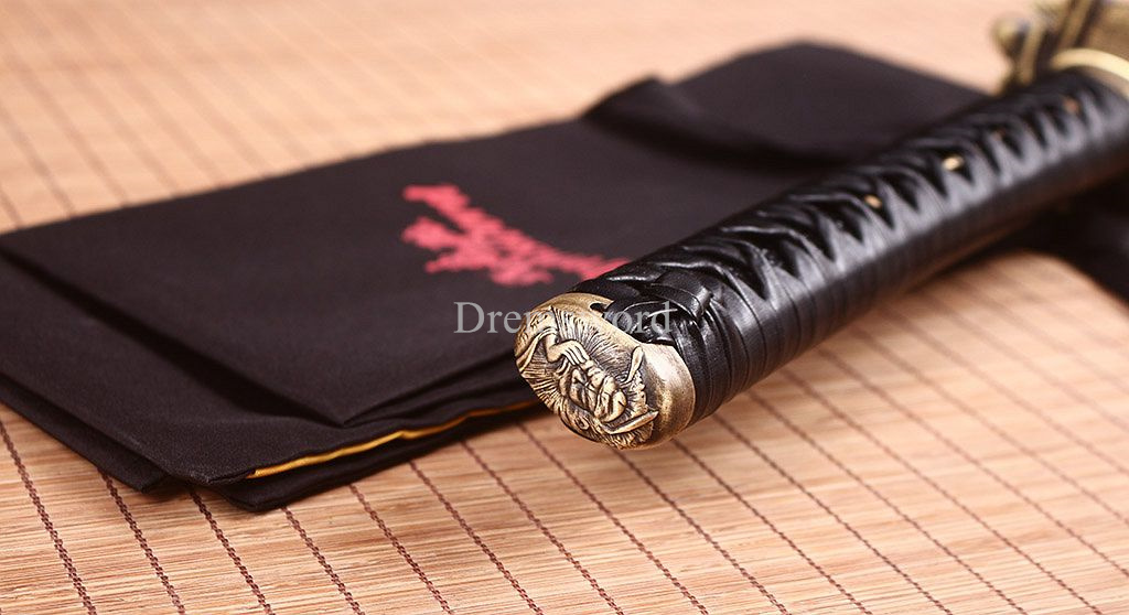 T10 Steel Clay Tempered Abrasive Katana Japanese Samurai Functional Sword Sharp Shinogi-Zukuri battle ready sharp Black