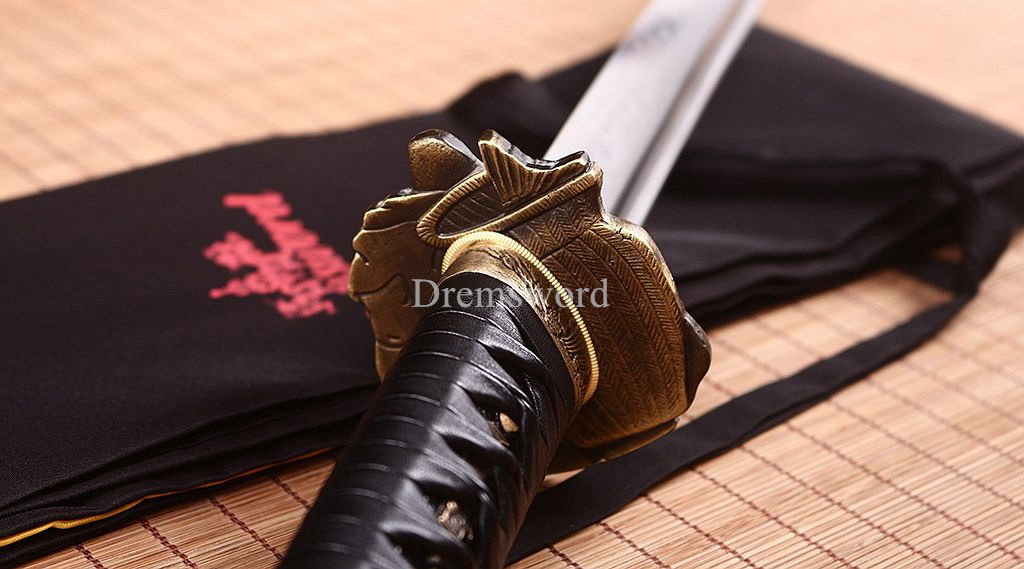 T10 Steel Clay Tempered Abrasive Katana Japanese Samurai Functional Sword Sharp Shinogi-Zukuri battle ready sharp Black