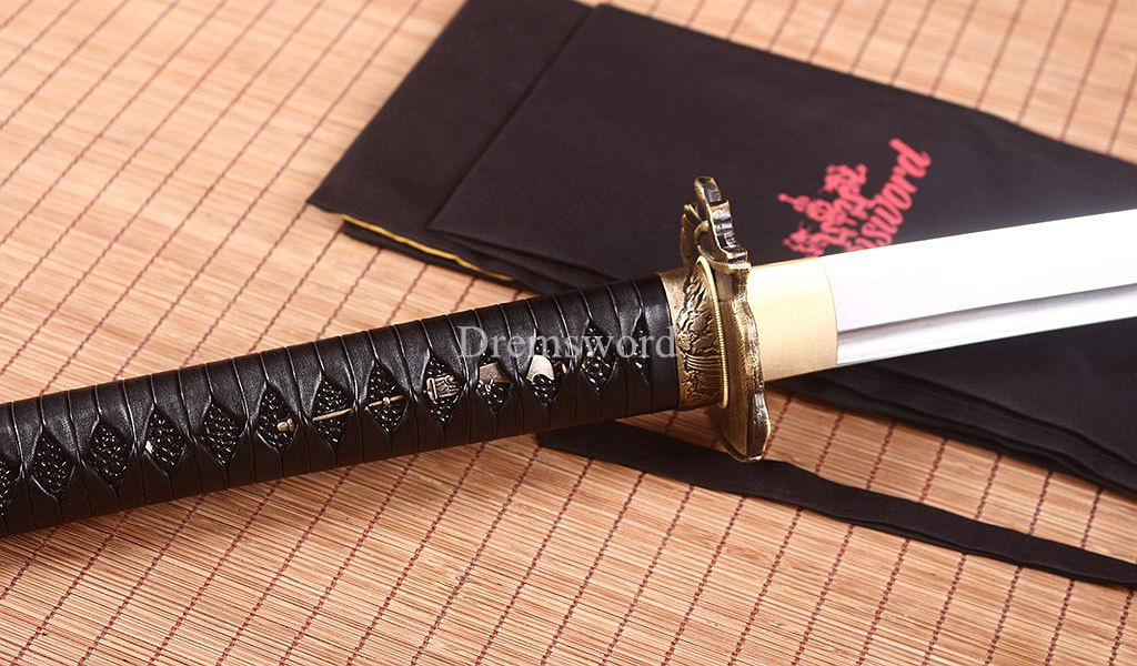 T10 Steel Clay Tempered Abrasive Katana Japanese Samurai Functional Sword Sharp Shinogi-Zukuri battle ready sharp Black
