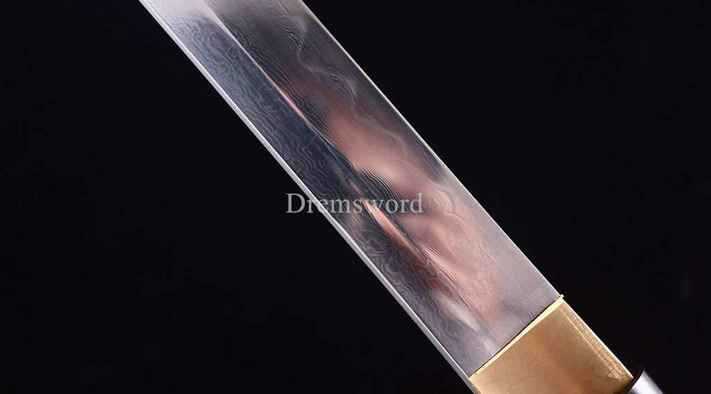 Honsanmai Clay Tempered Shikomizue Japanese Samurai Shirasaya Sword Ebony Saya Kamasu Kissaki KIRIHA-ZUKURI full Tang