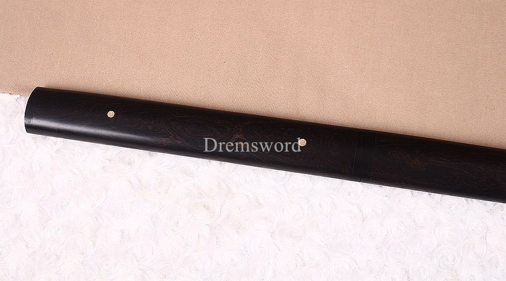 Honsanmai Clay Tempered Shikomizue Japanese Samurai Shirasaya Sword Ebony Saya Kamasu Kissaki KIRIHA-ZUKURI full Tang