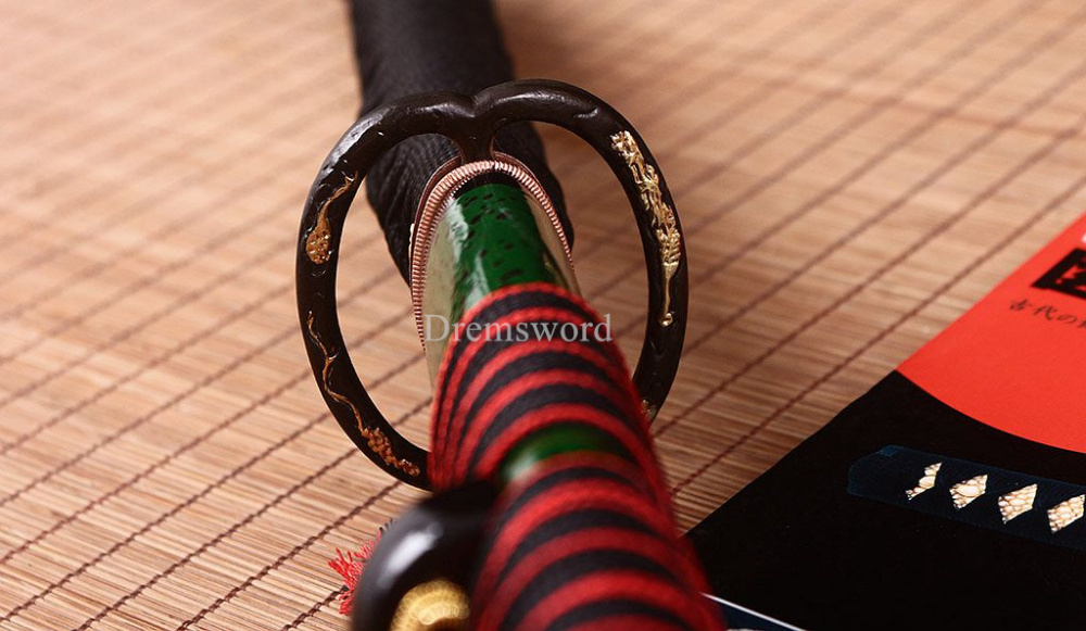 Folded Steel Clay Tempered Katana Japanese Samurai Real Sword Sharp Battle Ready Shinogi-Zukuri Green