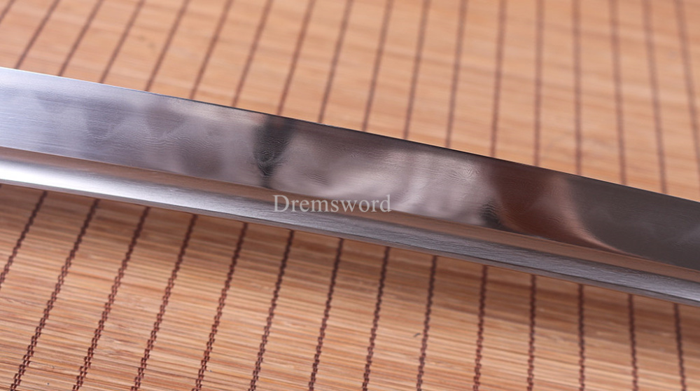 Handmade Folded Steel Clay Tempered Katana Japanese Samurai Sword Battle Ready Shinogi-Zukuri Black
