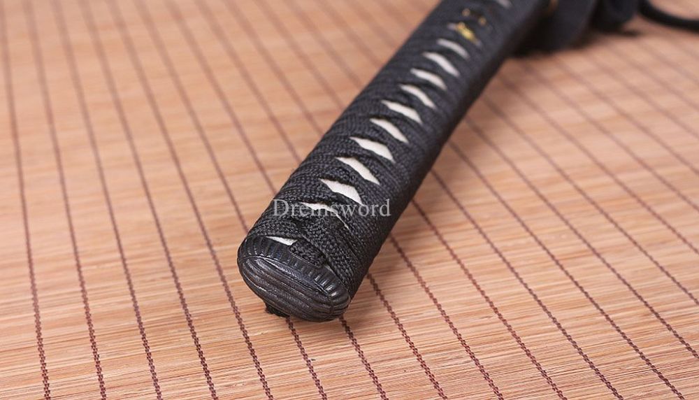 Folded steel Clay tempered Hadori-polishing Katana Japanese samurai real sword Shinogi-Zukuri Black