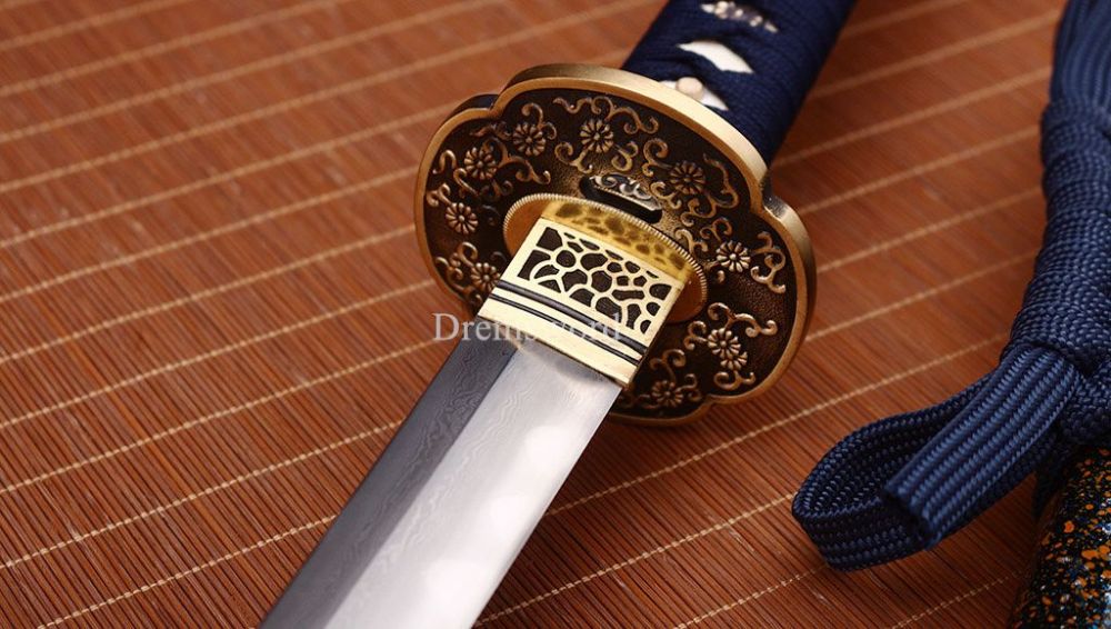 Folded Steel Clay Tempered Katana Hand Abrasive Japanese Samurai Sword Sharp New Shinogi-Zukuri Black