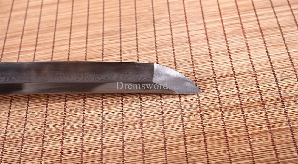 Folded Steel Clay Tempered Wakizashi Japanese Samurai Sharp Sword Battle Ready Shinogi-Zukuri Black