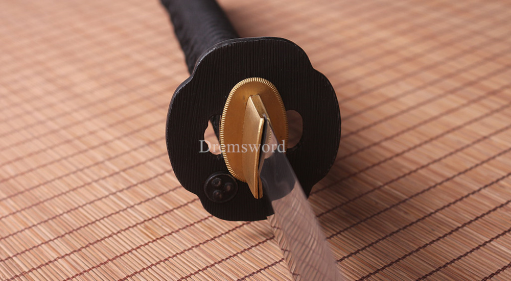 Folded steel Clay tempered Hadori-polishing Katana Japanese samurai real sword Shinogi-Zukuri Black