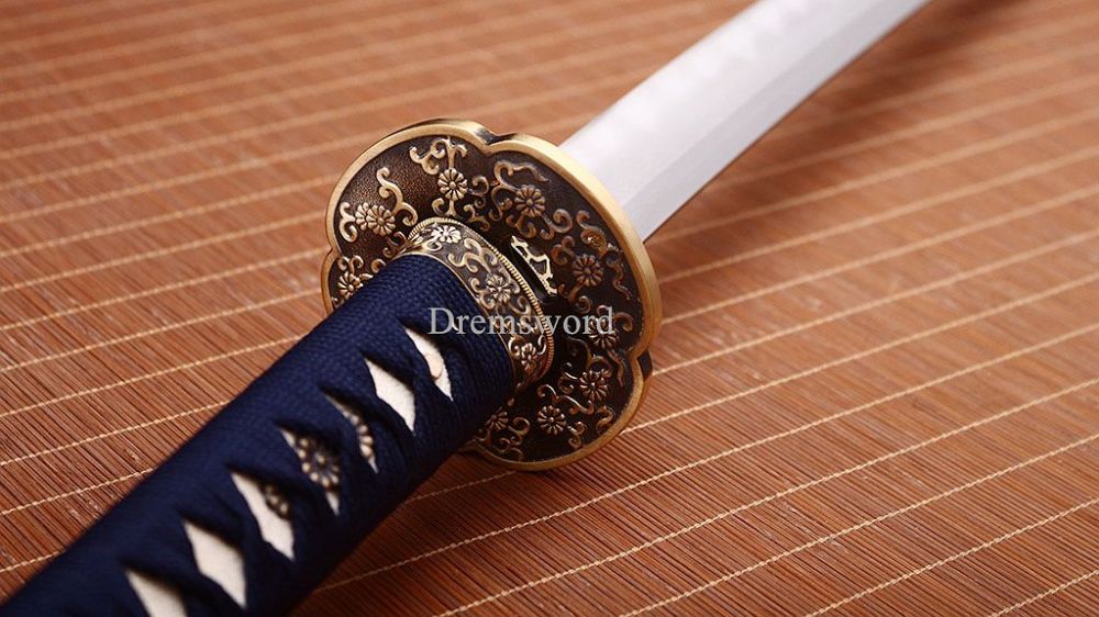 Folded Steel Clay Tempered Katana Hand Abrasive Japanese Samurai Sword Sharp New Shinogi-Zukuri Black