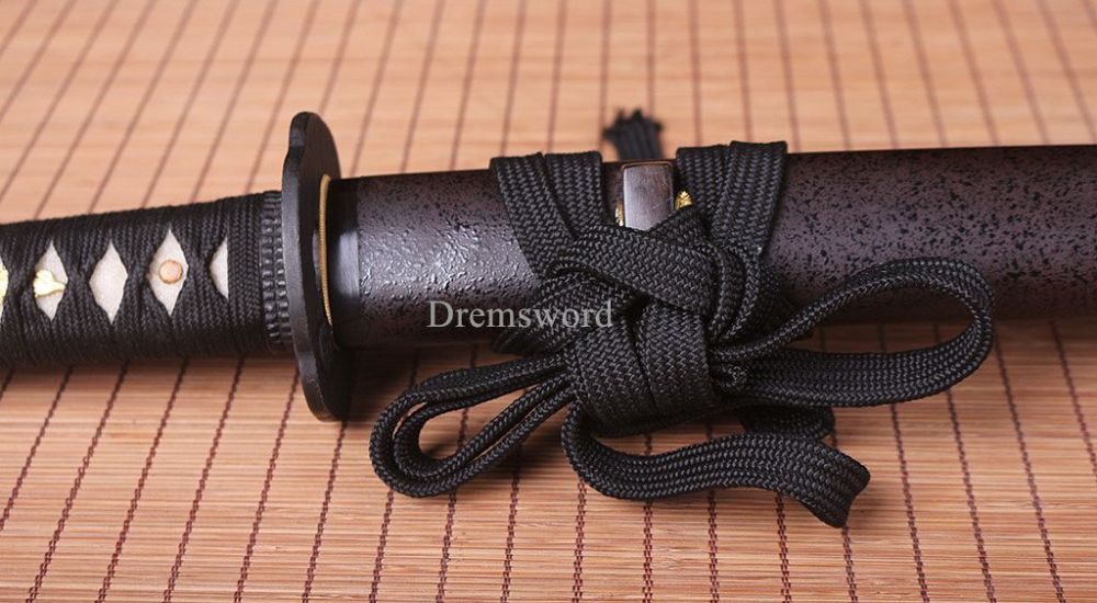Folded steel Clay tempered Hadori-polishing Katana Japanese samurai real sword Shinogi-Zukuri Black