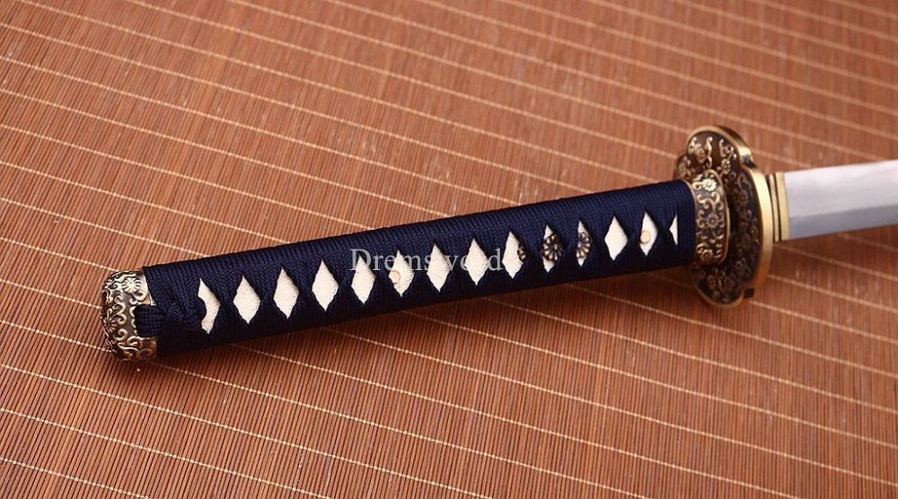 Folded Steel Clay Tempered Katana Hand Abrasive Japanese Samurai Sword Sharp New Shinogi-Zukuri Black