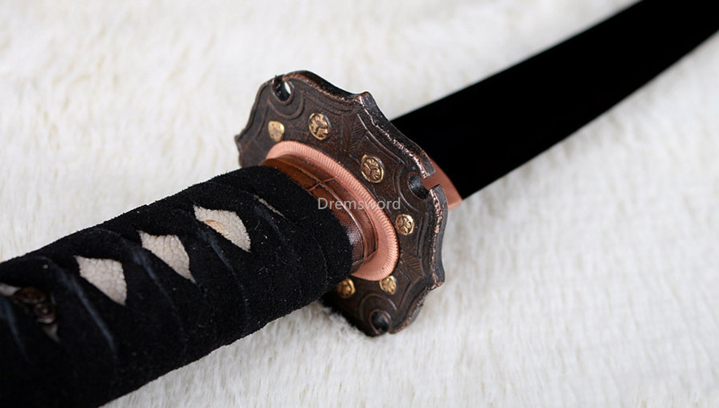 Hand forged red sword Japanese samurai sword Tanto T10 steel Clay Tempered black Blade Japanese razor sharp full tang